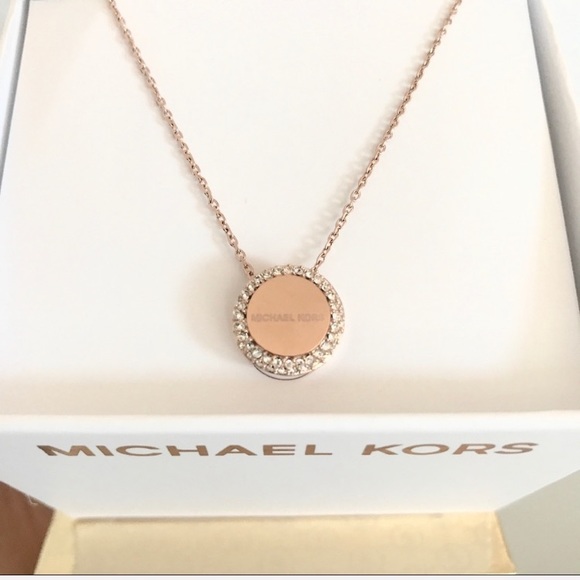 NWT authentic MK rose gold logo pendant - Picture 3 of 7